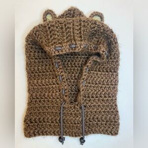 Handmade crochet hooded cowl.